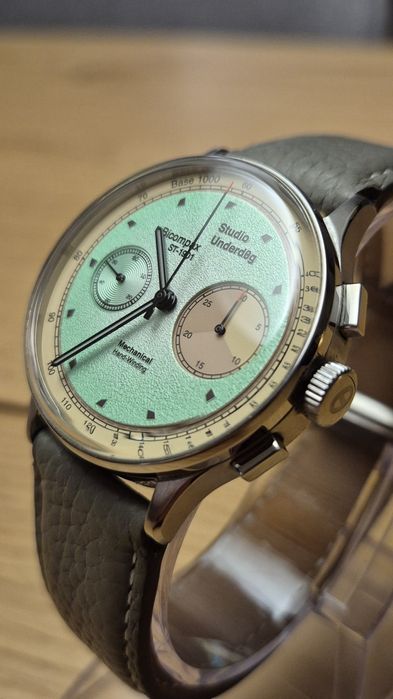 Zegarek Studio Underd0g Mint Ch0c Chip Manual Chronograph miętowy