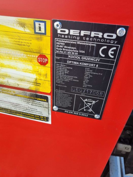 Części do pieca Defro 8kW Części Do Kocioł Części do Piec