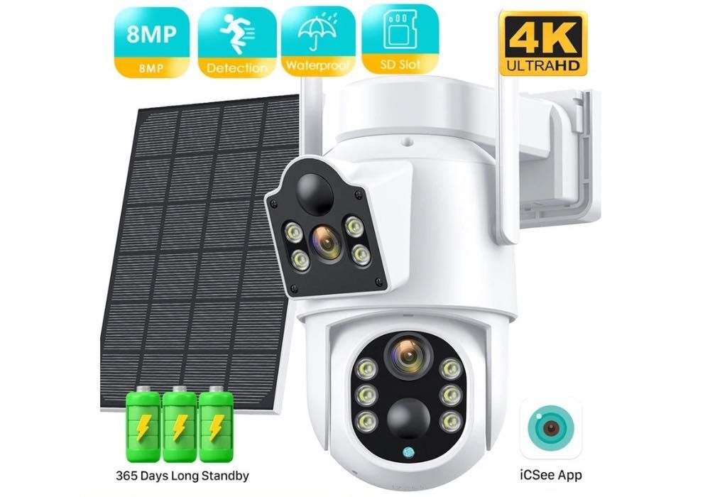 Вулична WiFi камера Besder A20-8MP з сонячною панеллю та акумулятором