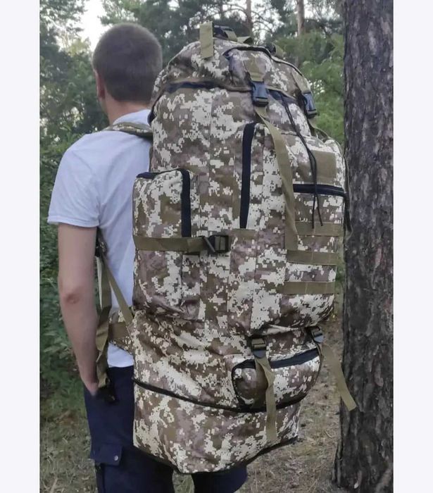 Тактичний військовий рюкзак піксель ЗСУ 80-100 л рюкзак з розширенням