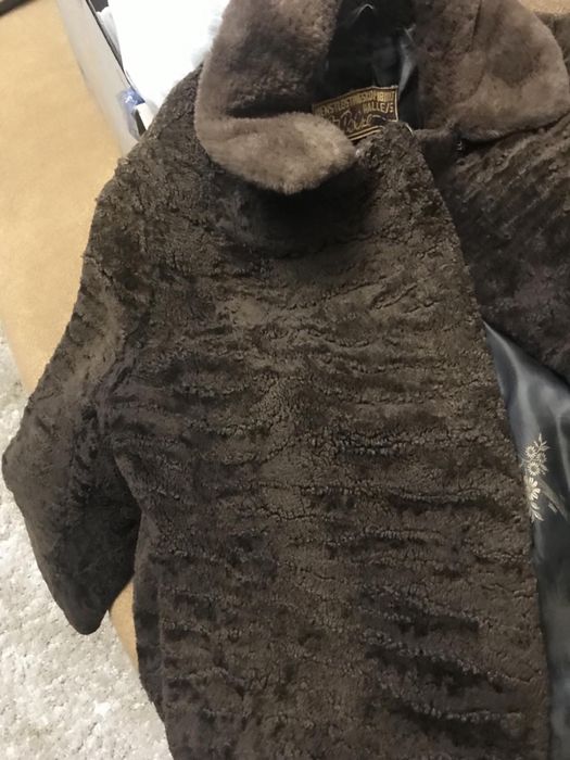 Полушубок натуральный/ цигейка под каракуль