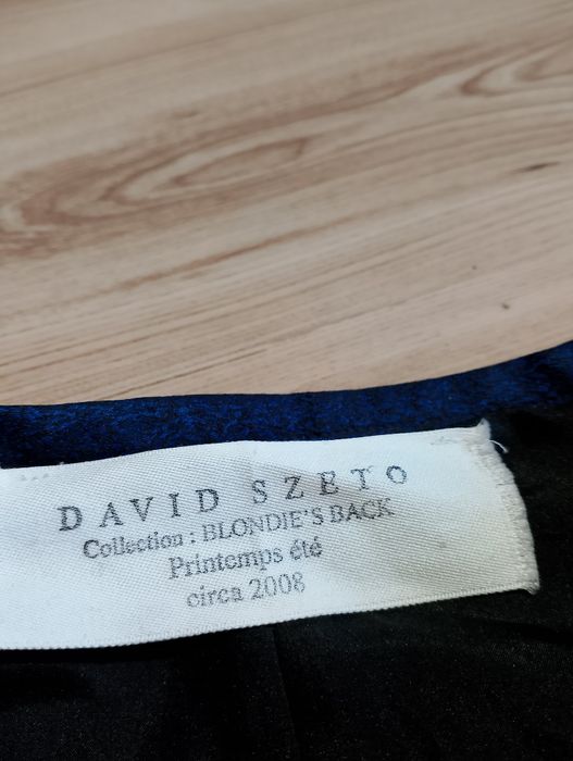 Niebieska Damska Jedwabna Spódnica David Szeto Blondie's Back 2008