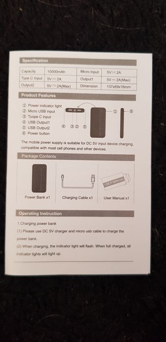 Павербанк, power bank 10000 mAh