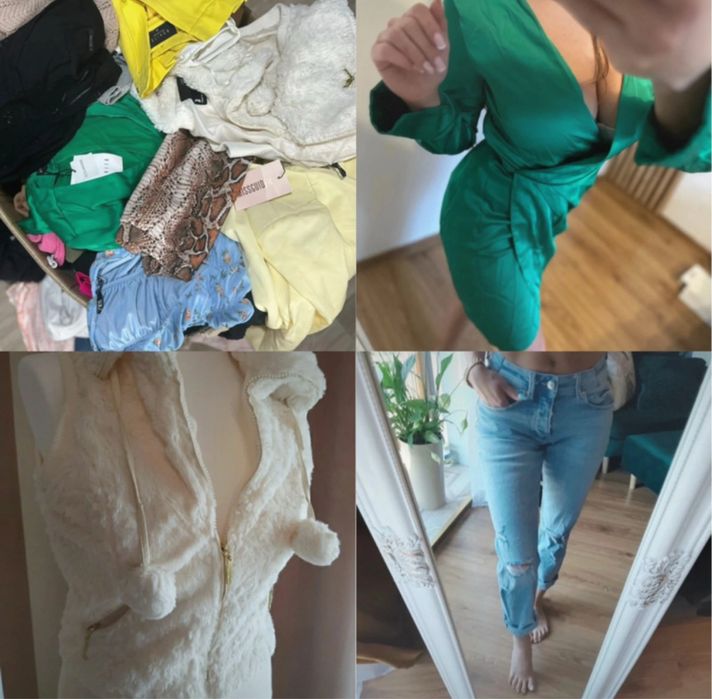 Wielki karton ubrań zara hilfiger mohito calvin klein adidas itp