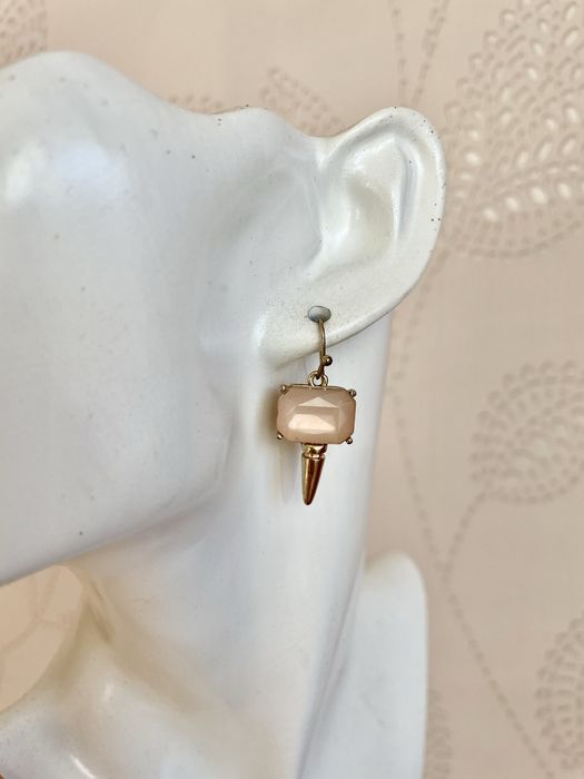 Вінтажні сережки рожеві золотисті американський вінтаж