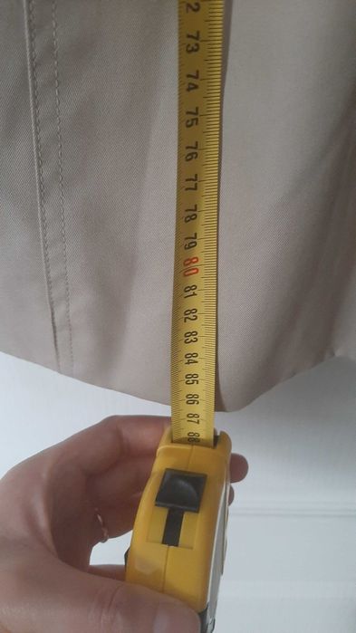 TOMMY HILFIGER r M przejściowy płaszcz trencz beżowy prochowiec krótki