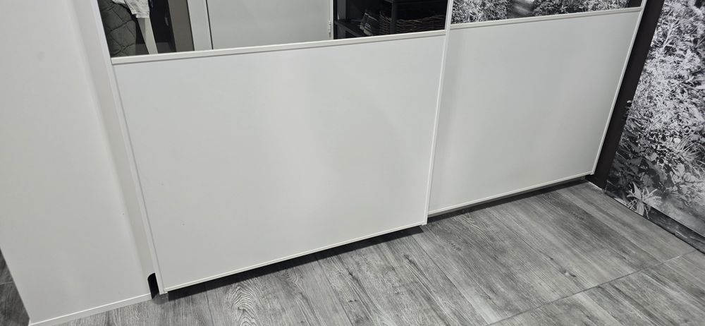TYLKO Drzwi przesuwne 2 x 75 cm  białe/ lustro PASUJĄ do DWÓCH szaf IKEA PAX 75 X 236 CM