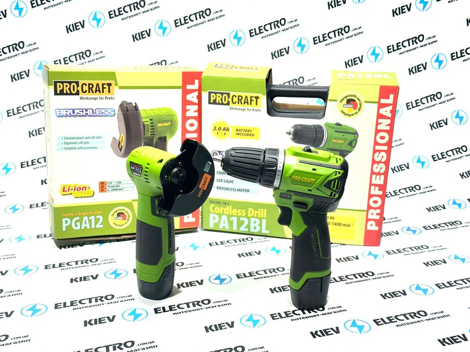 Бесщеточная болгарка Procraft PGA12 и Шуруповерт Procraft PA12BL !!!