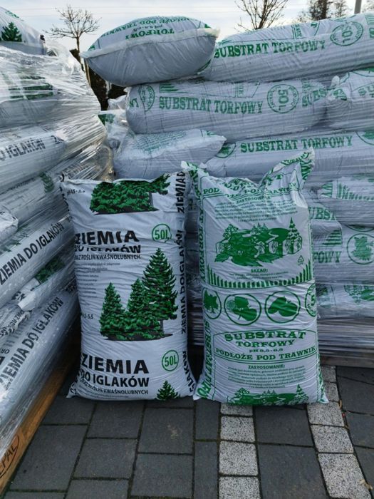 Kora sosnowa worki 80 litrowe, ziemia ogrodowa, torf