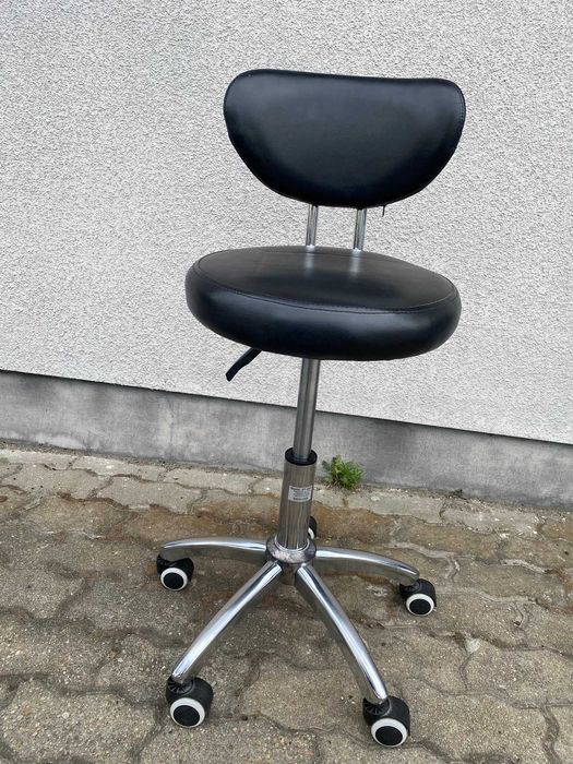 Taboret kosmetyczny z oparciem BT-229 czarny