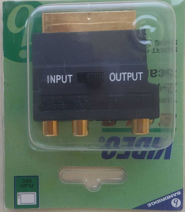 Adaptador SCART para RCA / S-Video (Conectores banhados Ouro) – Novo