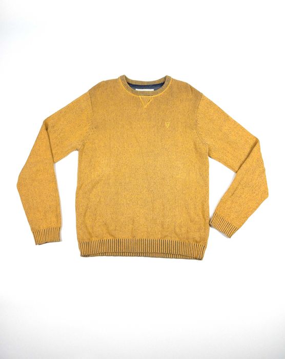 Musztardowy bawełniany sweter męski z długimi rękawami Forestcamp r XL