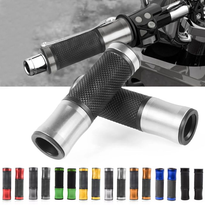 Universal Aluminum and Rubber Handlebar Grips for Cafe Racer Motorcycles