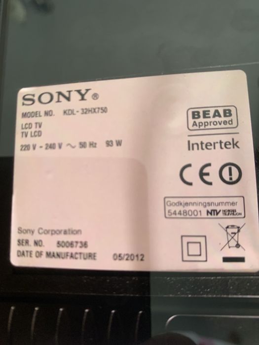 Noga podstawa do telewizora SONY, model KDL - 32HX750