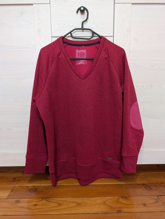 Burgundowa bluza, polar Quechua