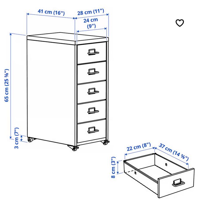 Bloco de gavetas ikea com rudizios