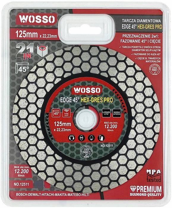 Tarcza Diamentowa 125 Do Ciecia Pod Katem 45 Stopni Gresu Perfect Gres