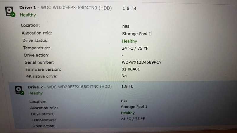 4 TB | Synology DS223j NAS com 2× WD Red Plus 2TB Cada (WD20EFPX) + fonte de alimentação