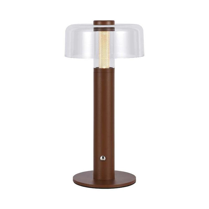 Lampka Stołowa Nocna LED V-tac 1W USB Ściemnianie Brązowa 30cm 3000K Ciepła Barwa Do Sypialni
