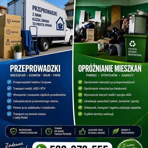 Przeprowadzki, opróżnianie, Transport, Usługi