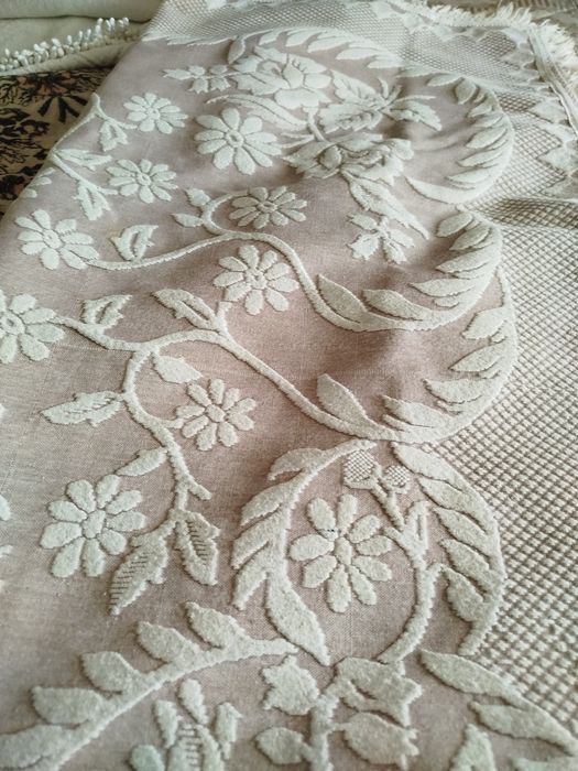 Três colchas cama em algodão vintage