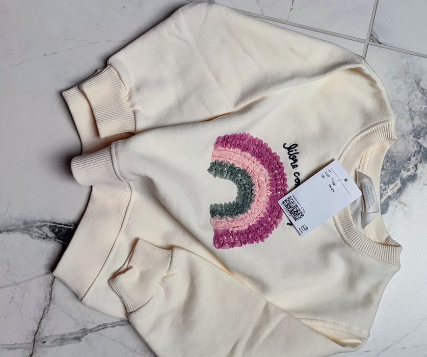 Bluza dziewczęca tęcza 3D H&M 92