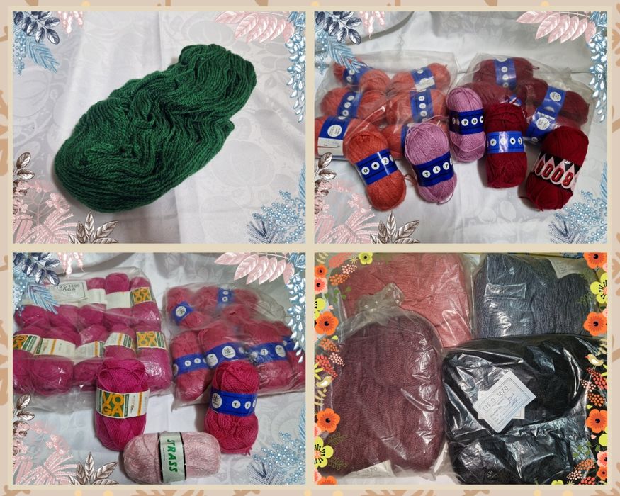 Lãs em novelo e em meadas