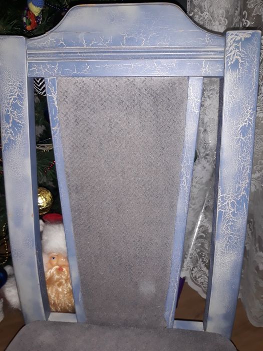 Стілець  для кухні м'який з високою спинкою сіро голубий