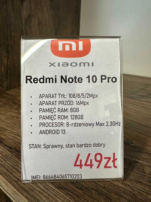 Smartfon Telefon Xiaomi Redmi Note 10 Pro 8/128GB szary stan bdb gwarancja