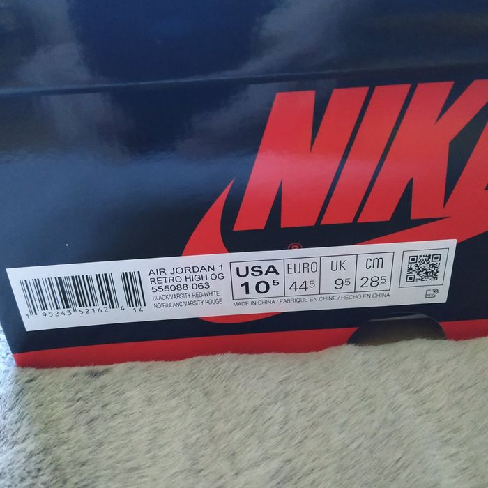 Air Jordan 1 Retro High Patent Bred EU 44.5 US 10.5