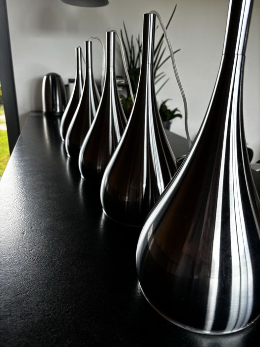 Lampa wisząca nad stół blat stal nierdzewna