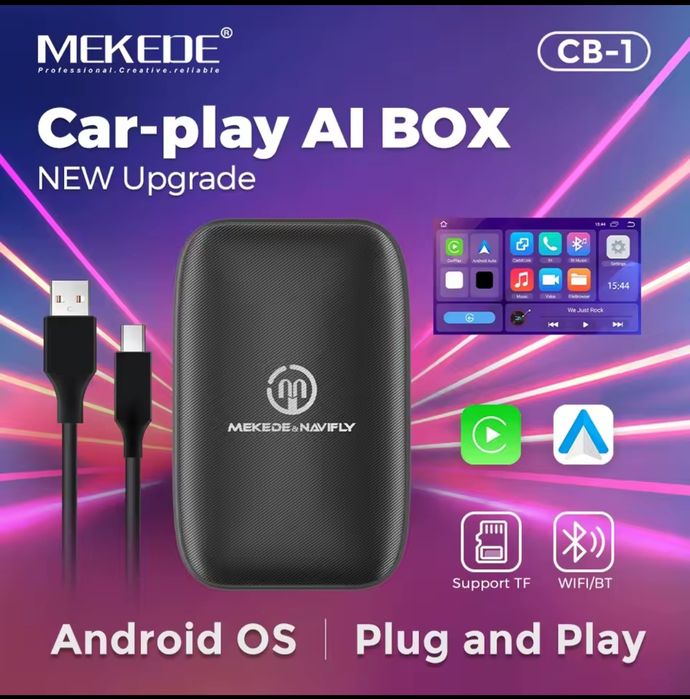 Bezprzewodowy Android Auto Mekede & Navifly CB-1 MN Box Apple CarPlay