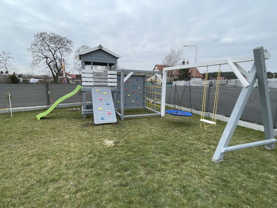 Plac zabaw Monkey z domkiem siłownia ogrodowa małpi gaj huśtawka