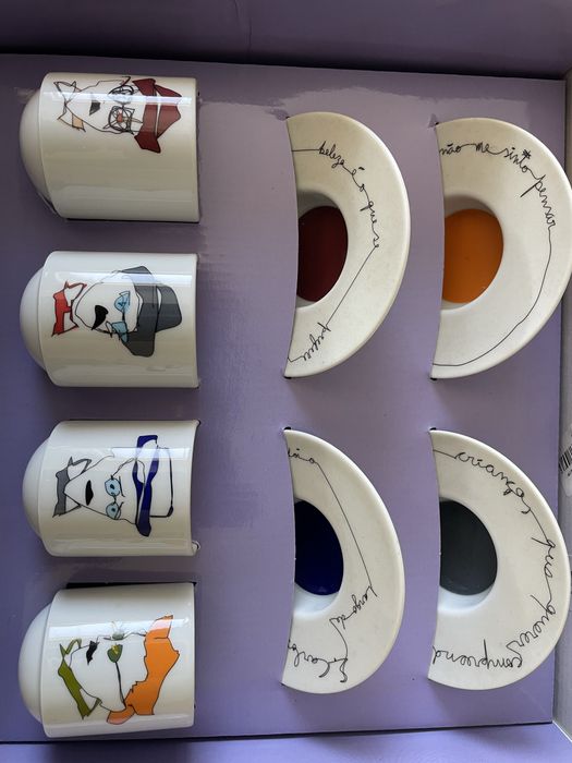 Vista Alegre Heterónimos Fernando Pessoa Conjunto 4 Chávenas Café