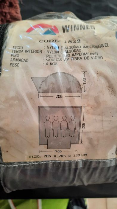 Conjunto para campismo - Tenda iglo, Colchão e Saco-cama