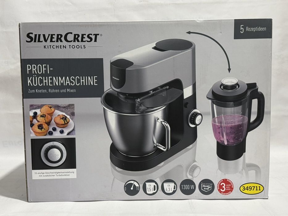 Кухонний комбайн із блендером SilverCrest SKMP 1300 D3 2в1 (6.3 л.)