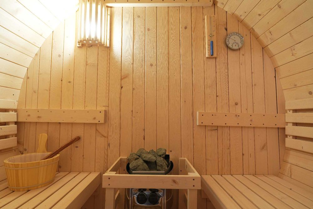 Sauna Fińska BECZKA 4os piec 6KW Harvia