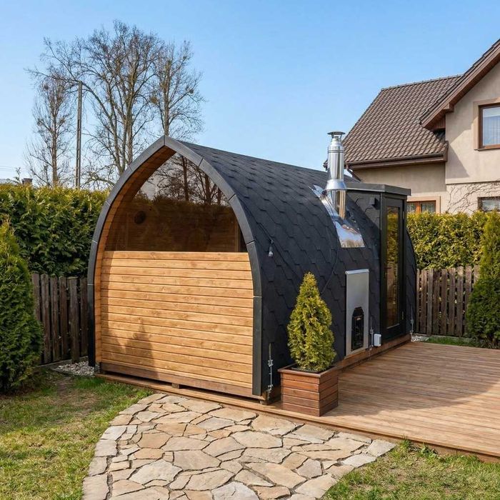 Sauna Ogrodowa OD RĘKI igloo 4 m PANORAMA