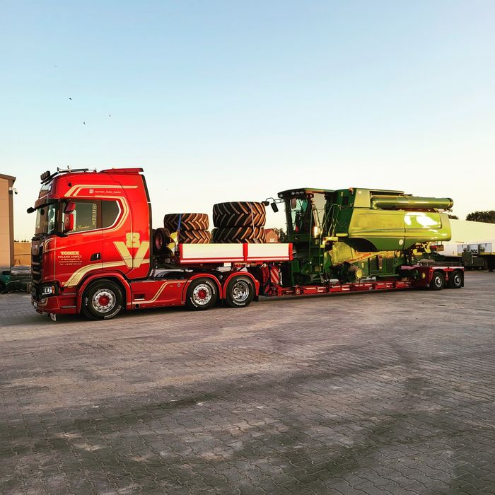 Transport kombajnów sieczkarni opryskiwaczy maszyn domków gabarytów