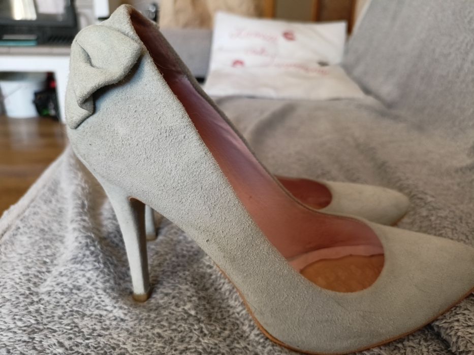 Szpilki damskie szare hammer