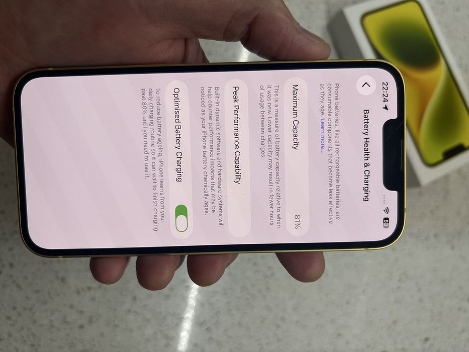 iPhone 14 128 GB Yellow (акб 81%) Б/В