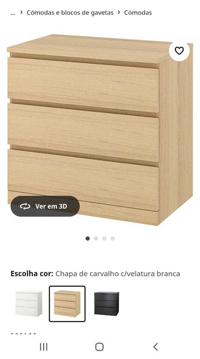 Comoda c/3 gavetas IKEA