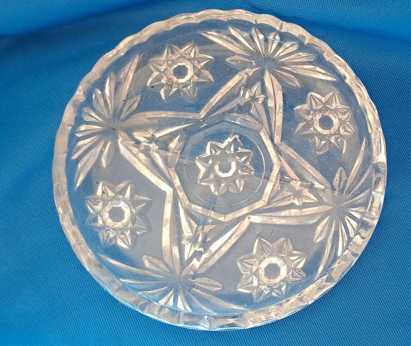 Pratinho vidro lapidado vintage
