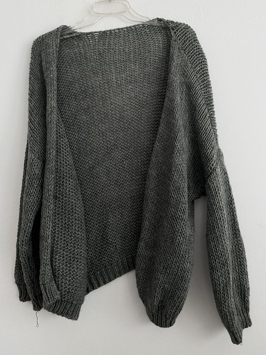 Sweter oversize szary/khaki