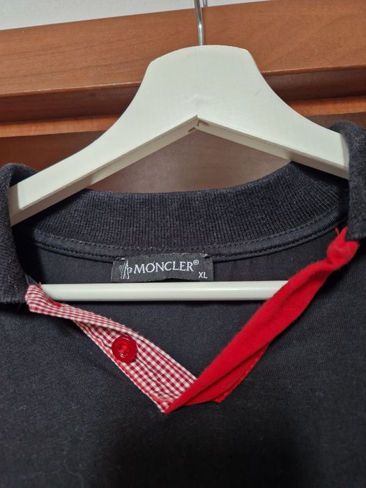 Moncler czarna męska XL polo długi rękaw
