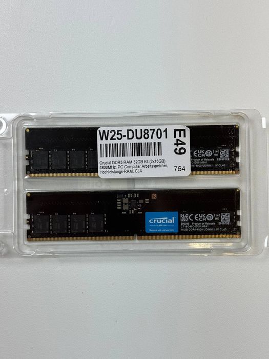 Оперативна пам'ять Crucial DDR5 DIMM Kit 32GB (2x16GB) 4800MHz CL40