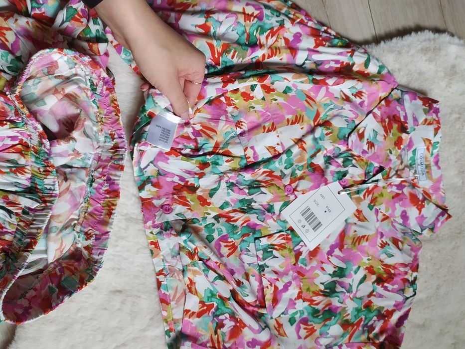Komplet spódniczka+ crop top koszula M