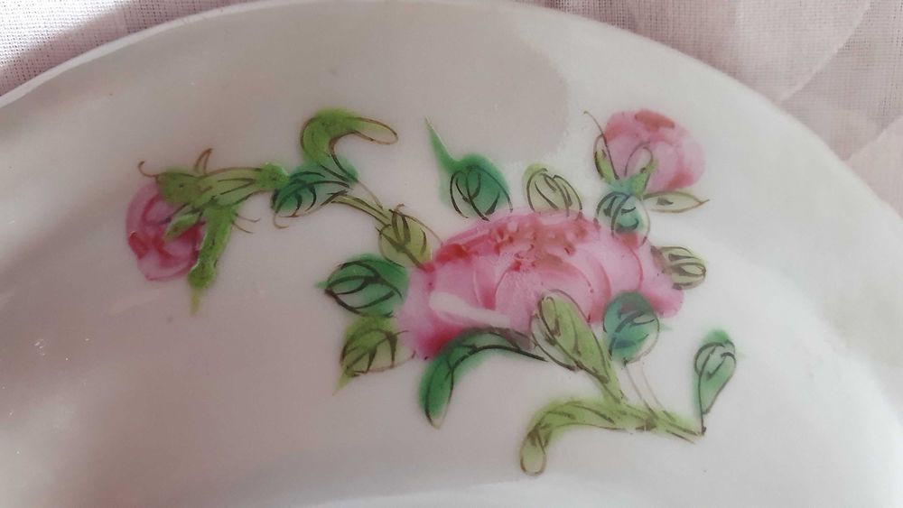 Prato porcelana antiga China Mandarim Reinado Guangxu (1875 a 1908)