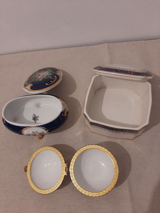 caixas antigas guarda jóias e guarda comprimidos Coimbra Aveiro faianç