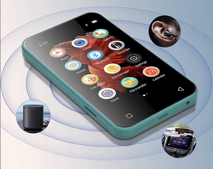 MP3 Odtwarzacz Muzyki MP4 Przenośne Radio Dyktafon WiFi Bluetooth Menu PL